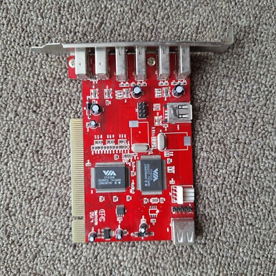 Untested VIA VT6306 VT6214 4 USB Ports + 2 FIREWIRE 1394 Ports Expansion Card