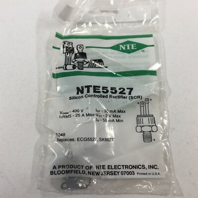 (1) NTE5527 Silicon Controlled Rectifier (SCR) 25 Amp, TO48