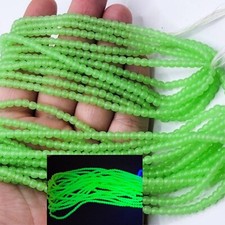 100pcs Lime Uranium Glass Beads 4mm Czech Glass
