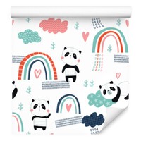 10M Vlies Tapete Kinderzimmer Pandas Regenbogen Sterne Herzen Wolken Xxl 2236