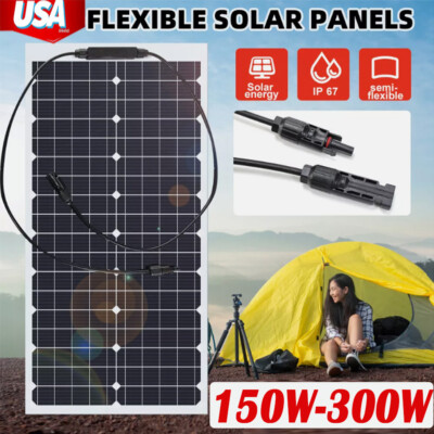 300W Monocrystalline Solar Panel High Efficiency Module RV Marine Boat Off Grid