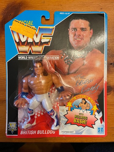 WWF/WWE 1991 Hasbro Series 4 British Bulldog MOC W...