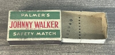 Vintage Palmer's Johnny Walker Made In USA Akron Ohio Match Box, Highest Quality