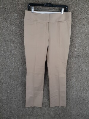 Ann Taylor Loft Julie Straight Pant Womens 8 Beige Mid Rise Trouser Career NWT