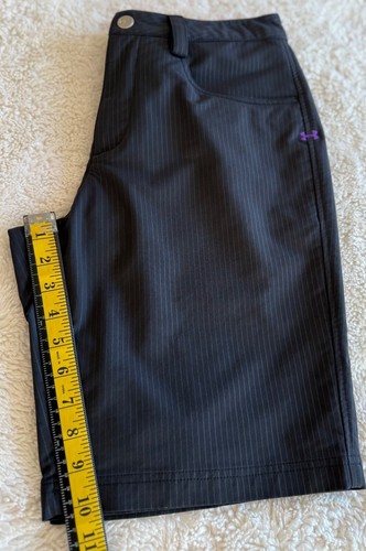UNDER ARMOUR MEN'S HEATGEAR GOLF PERFORMANCE SHORTS - BLACK PINSTRIPE, SIZE 32 - Picture 11 of 13