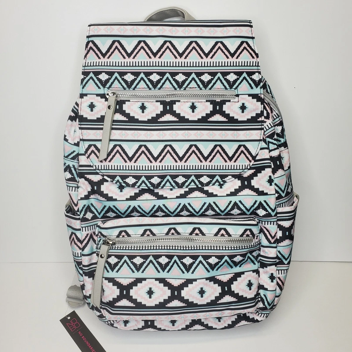 No Boundaries Backpack Aztec Geo Nylon Adult Women School Book