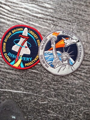X2 gestickte Abzeichen der NASA Shuttle Mission zum Aufnähen 