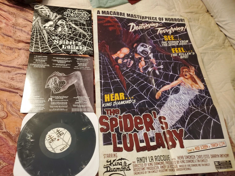 King Diamond Spider's lullaby demo gray splatter LP + HUGE poster!! - Image 2 of 2