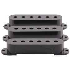 Black Single Coil Pickup Covers for Fender Strat Guitar - Pack of 3