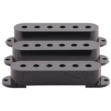 Black Single Coil Pickup Covers for Fender Strat Guitar - Pack of 3