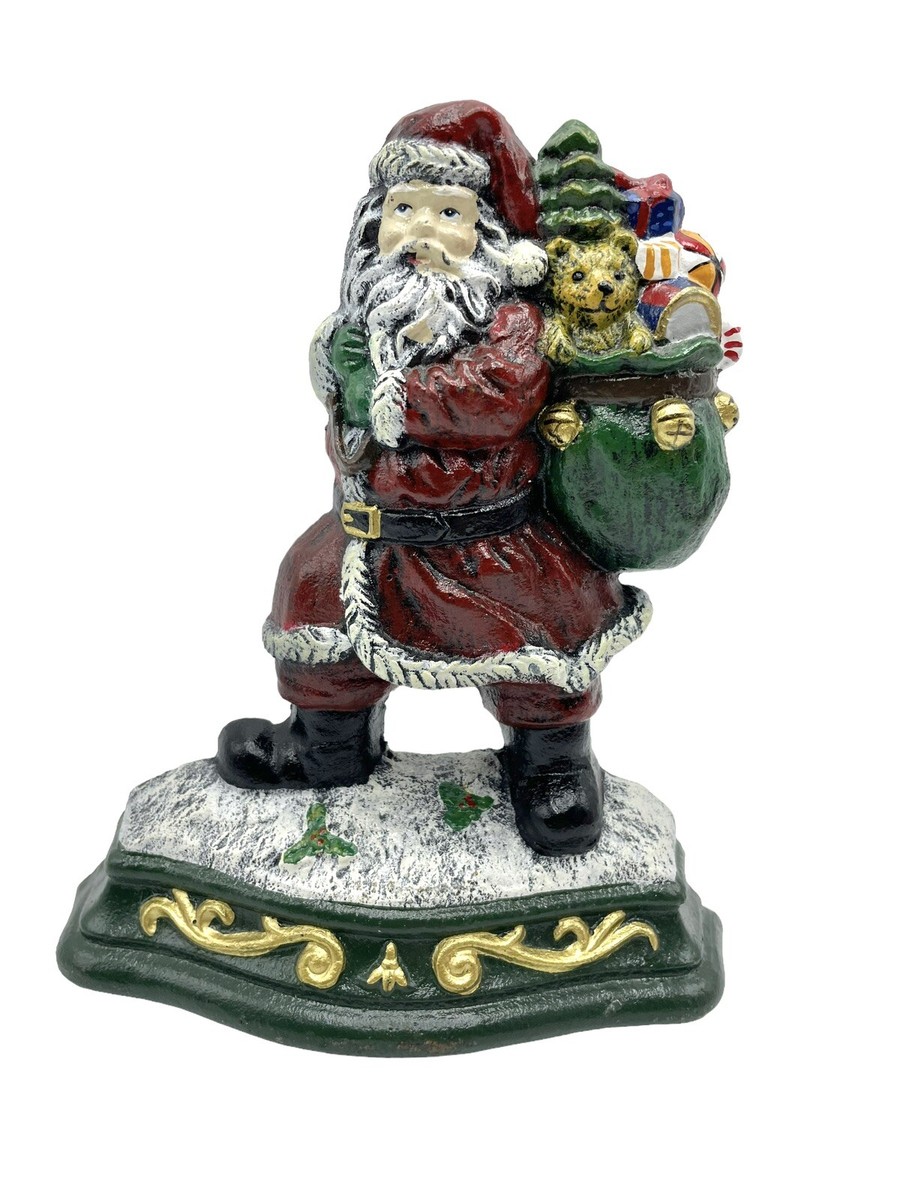 Santa Claus Wright Studios cast iron door stop Toy Bag Christmas