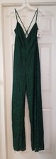 NWT Womens Green Lace Long Formal Jumpsuit, Size 10