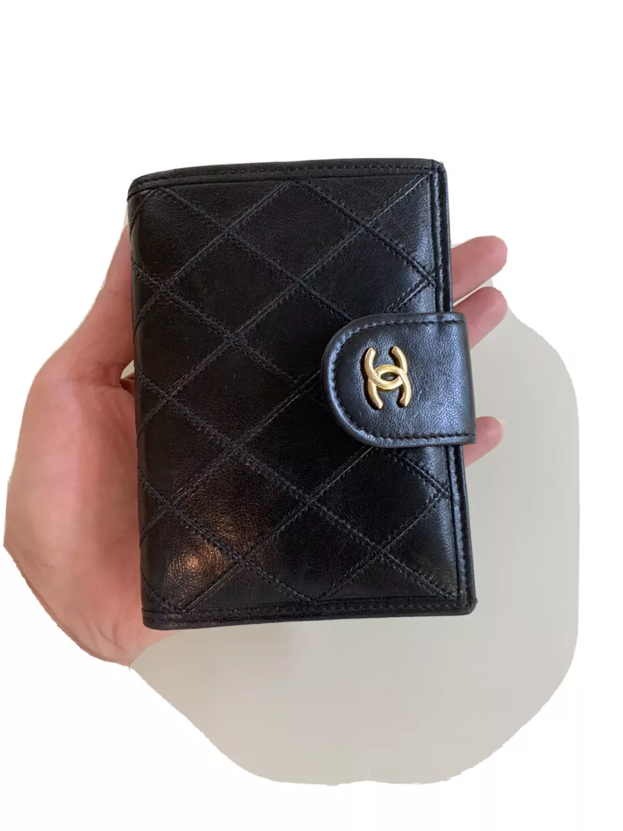 CHANEL Lambskin Zip Around Small Wallet - Black NWT