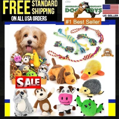 LEGEND SANDY Dog Squeaky Chew Toys for Small Dogs & Puppy Teething, 12 pack
