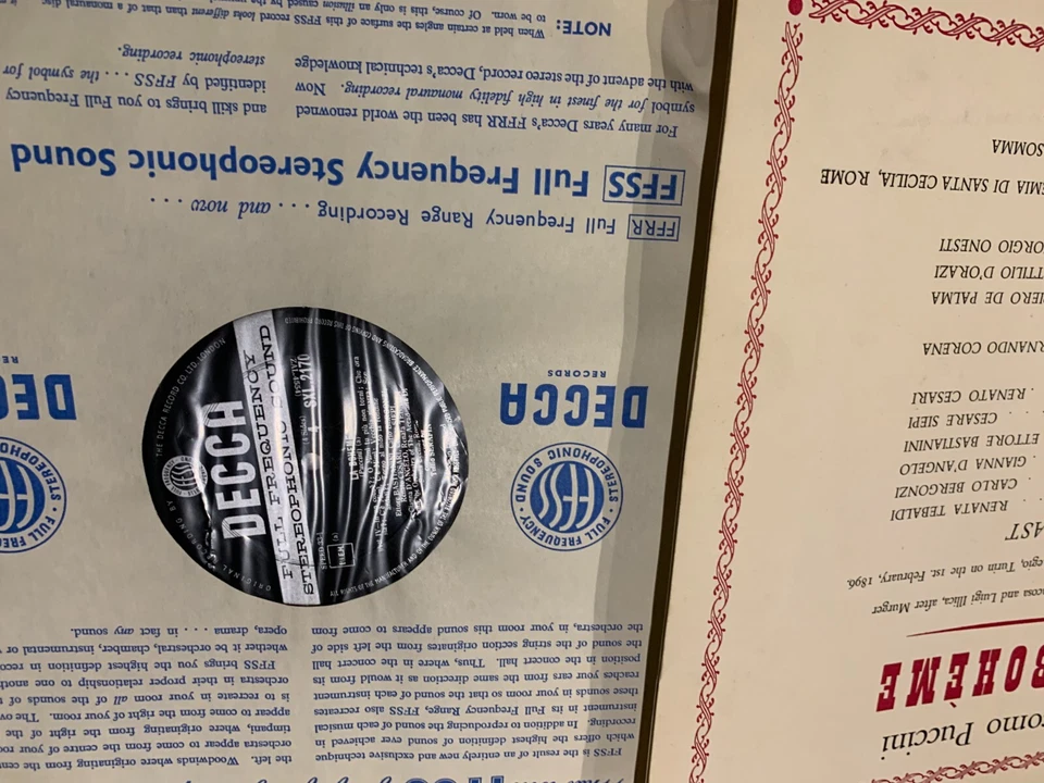 PUCCINI La Boheme Tebaldi DECCA 2 LP set SXL 2170/2171 WB GR FREE US & CDN SHIP - Image 3 of 4