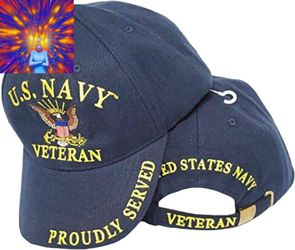 United States Navy Veteran Proudly Served Blue Hat Cap USN