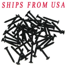KAISH 50pcs LP Guitar Surround  Humbucker Pickup Rings Mounting Screws Black