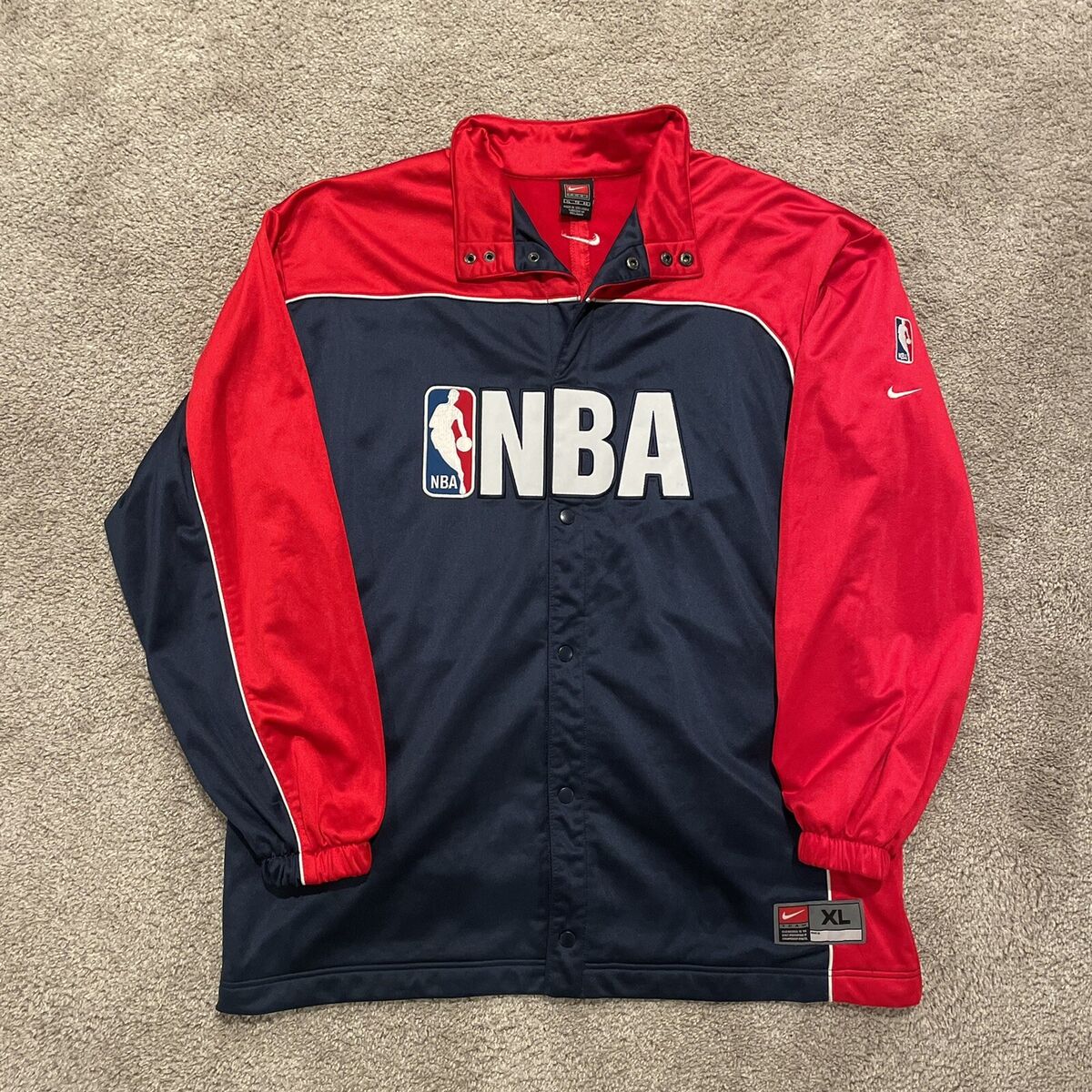 Vintage Nike Team Men's XL NBA Warm Up Jacket Snap Button Vintage Nike Team Men's XL NBA Warm Up Jacket Snap Button