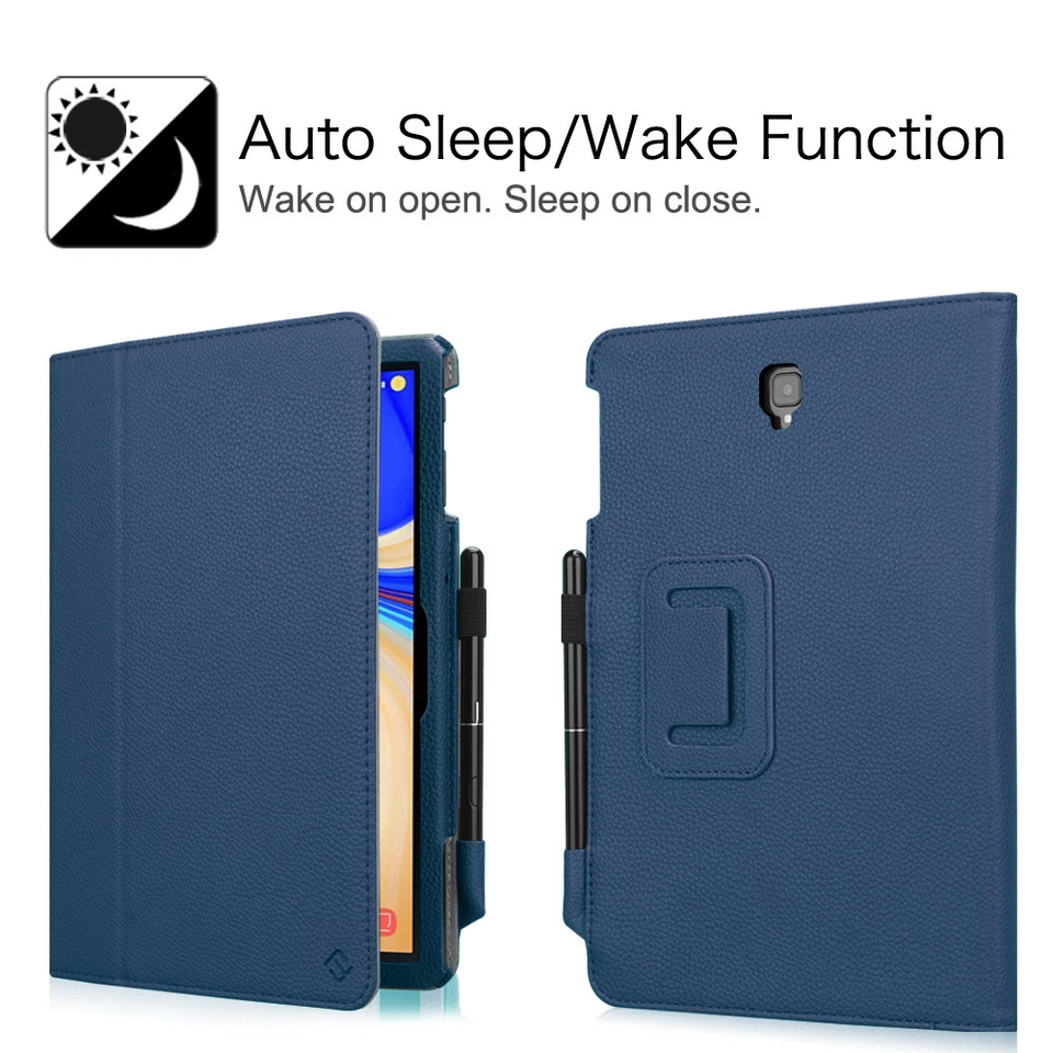 For Samsung Galaxy Tab S4 10.5" Case Vegan Leather Stand Cover with S Pen Holder - Image 4 of 4