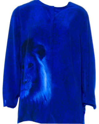 Akris Lion in the Night Print Silk Crepe Blouse SZ 42 = US 10 - NWOT