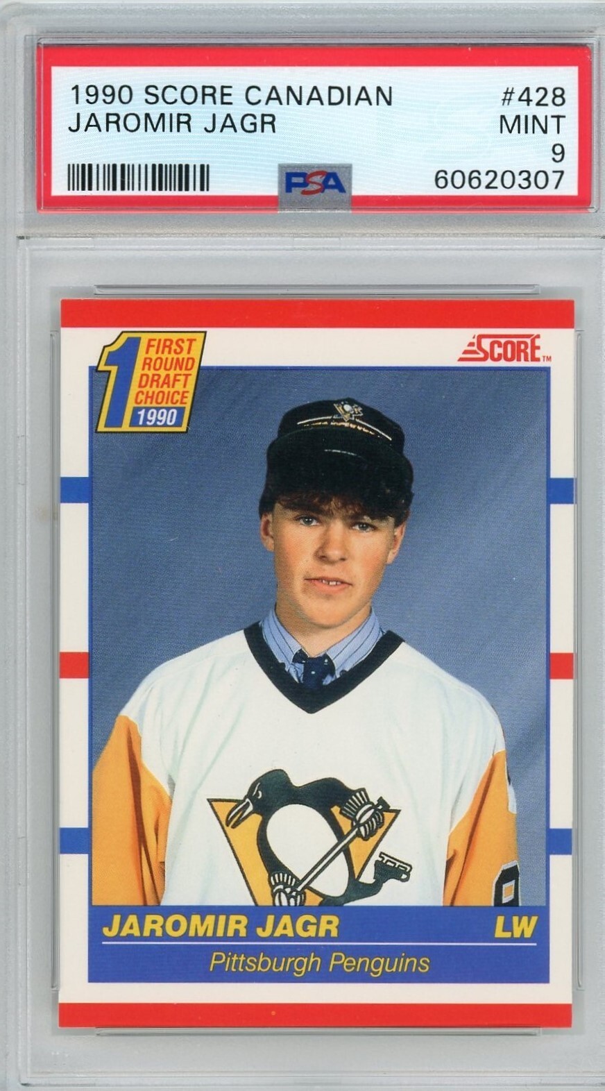 1990 Score Canadian Jaromir Jagr Rookie #428 PSA 9 P1393