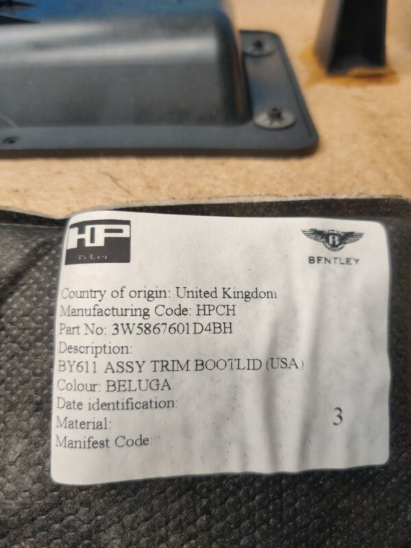 06 07 08 09 10 11 12 Bentley Continental Flying Spur Tailgate Cover Bootlid Trim