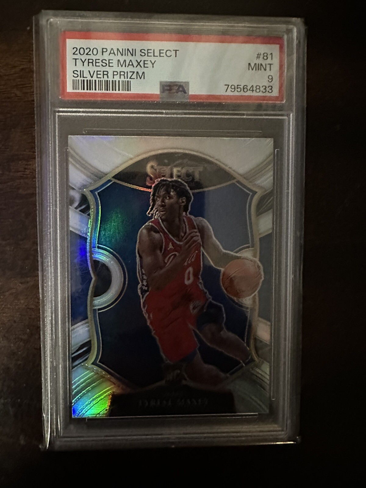 2020 Panini Select #81 Tyrese Maxey Rookie RC Silver Prizm PSA 9 MO