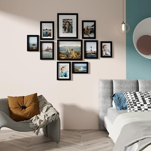 10 Pack Picture Frames Collage Wall Decor, Gallery Wall Frame Set for Black - Picture 3 of 7