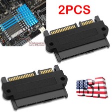 2pcs SFF-8482 SAS To SATA 22 Pin Angle 180 Degree Hard Disk Adapter NEW