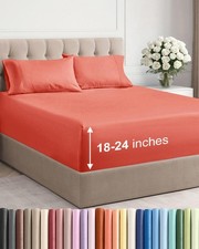 Extra Deep King Set - 4 Piece Breathable Cooling Bed Sheets - Easily Fits 1...