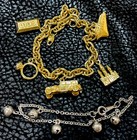 2 Vintage AVON Bracelets - Gold Tone 5 Charm  & Silver Tone 5 Bell Bracelet — photo 2
