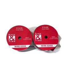 Holiday Ribbon Red Plaid 1 1/2 In. 33 Yards Plus 2 1/2 In. 25 Yards Wired NEW