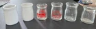 Vintage Miniature 2 Milk Glass, 2 Glass, 1 Sealtest, 1 Quality Cream Containers