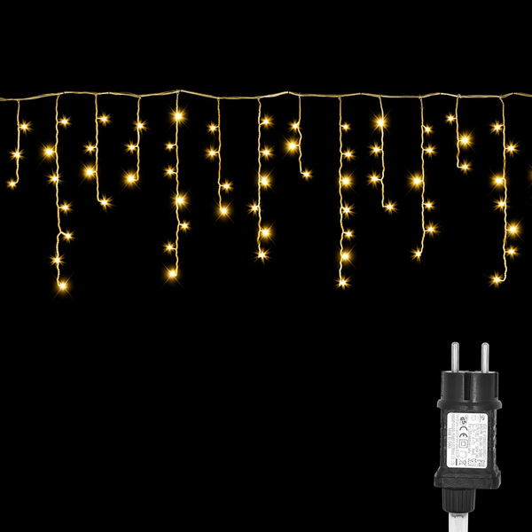Agotd Eisregen Lichterkette AußEn Strom, 200Er LED Lichtervorhang, Weihnachtsbel-image
