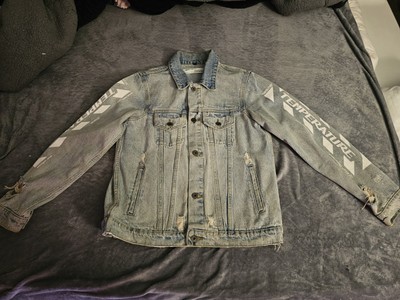 OFF-WHITE 17AW/TWIST DENIM JACKET/Denim Jacket/M/Cotton/Indigo/Blue