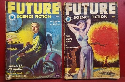 2x Future Science Fiction Jan & March 1953 - UK editions - Pulp Sci-Fi Fantasy