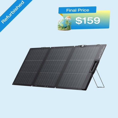 EcoFlow 160W Portable Solar Panel for Power Station IP68 Certified Refurbished