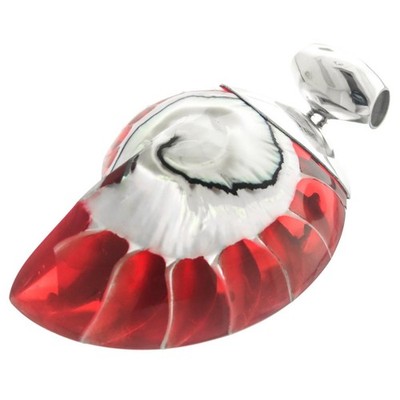 925 Sterlingsilber cool tiefrot offen Nautilus Muschel Sterling Anhänger, 2 3/8''