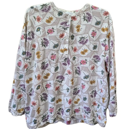 Sophias Collection Womens M Tunic Top Pullover Long Sleeve 1/3 Button Front - Picture 1 of 10