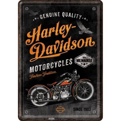 Nostalgic-Art - Mini-Blechschild Metallschild Postkarte 10x14cm -Harley-Davidson