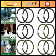 12 Pcs Adjustable Elastic Boot Bands Blousing Straps with Metal Hooks for Hiking