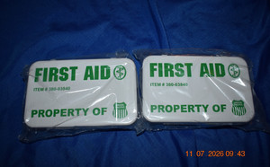 Two Vintage UNION PACIFIC Railroad  Metal First Aid Kit Box's, New & Sealed