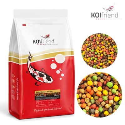 Koifutter 20 Liter Living Colours  9Sorten mit Spirulina Paprika Fischfutter Koi