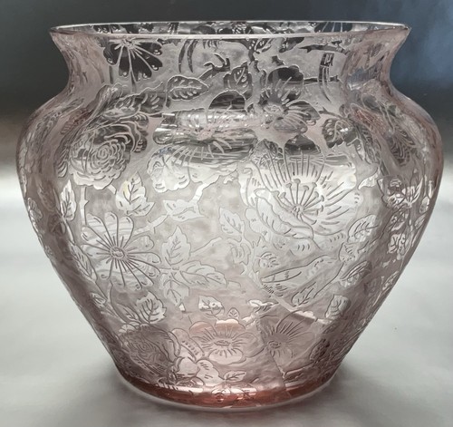 FOSTORIA * BROCADE * 4103 5 IN. VASE * ORCHID * PARADISE PATTERN * HTF! - Picture 4 of 9