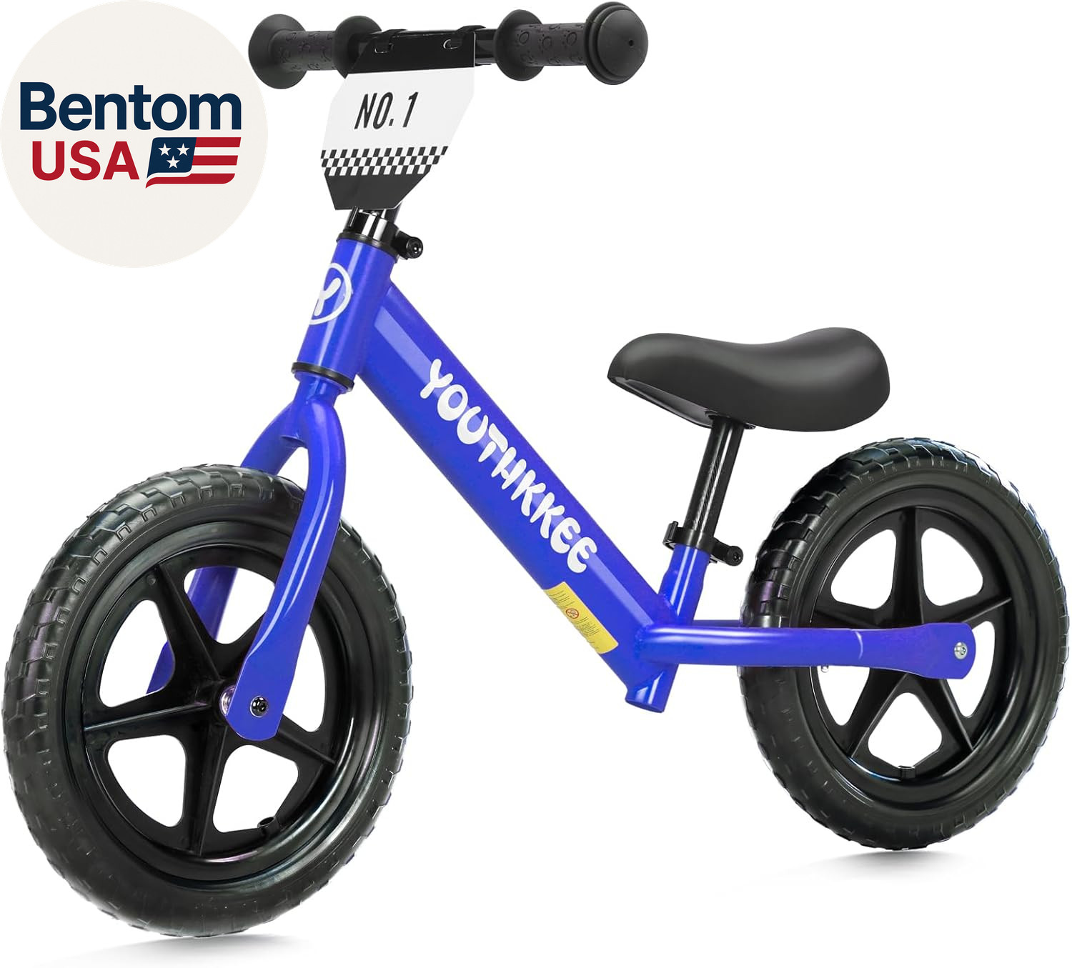 12 Inch Toddler Balance Bike for 1-3 Year Olds, No-Pedal Bike with Tool-Free Adj