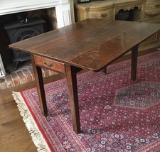 Lovely Oak Table With Drop Leaf Sides And Drawer