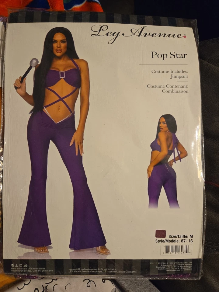 Disfraz Selena Estrella del Pop Pierna Avenida Talla Mediana Foto 4 de 4