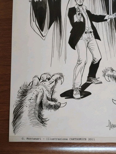 G. MONTANARI DYLAN DOG TAVOLA ORIGINAL ART Illustrazione Cartoomics 2011 - Foto 2 di 10
