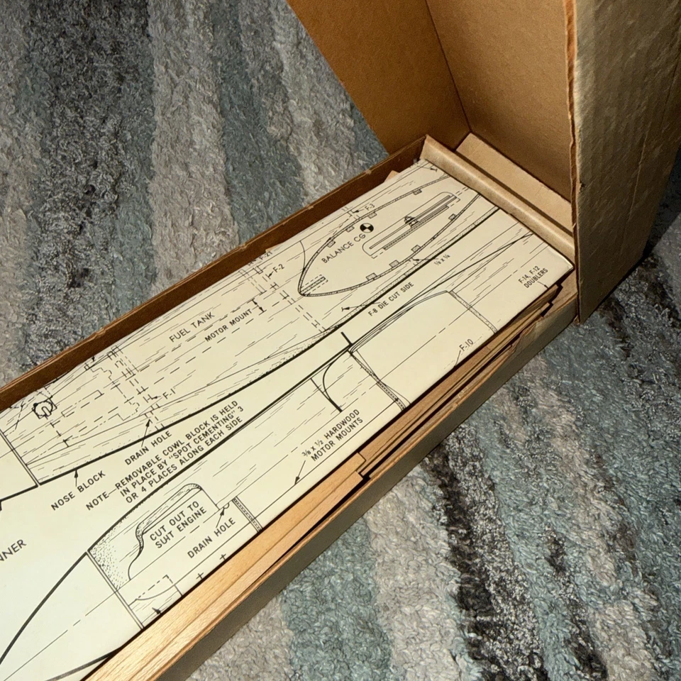 VINTAGE Panther Super Stunter BALSA WOOD Airplane Kit by MIDWEST 52” Span - Image 4 of 4