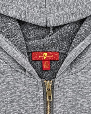 7 for all mankind Toddler 2T Gray Zip-Up Hoodie Sweatshirt